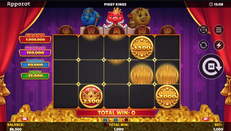 Piggy Kings - ecranul Buy Feature și selecția achiziției