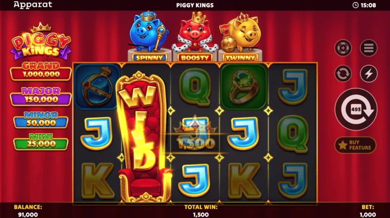 Piggy Kings - monede Booster de trei culori pe teren